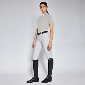 Cavalleria Toscana Jersey S/S Training Zip Polo Light Grey