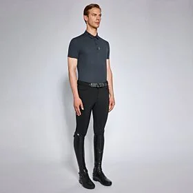 Cavalleria Toscana Heren Training Polo Shirt S/S Ocean Blue