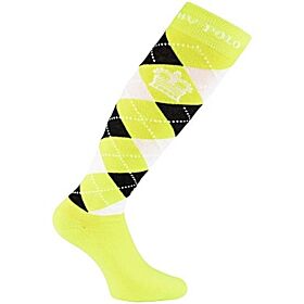 HV Polo Kniekousen Argile Ruit Neon Geel  