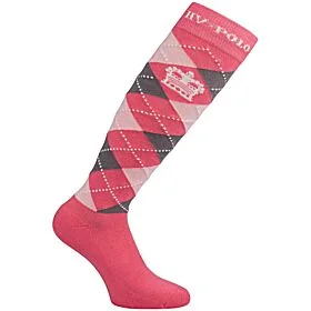 HV Polo Kniekousen Argile Ruit Raspberry  