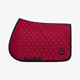 Cavalleria Toscana Jumping Saddle Pad with Circular Quilting - Rose / Navy Blue
