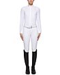 Cavalleria Toscana Laser Perforated Technical Knit Dames Wedstrijd Shirt L/S Wit