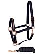 Harry's Horse Halsterset Rose Gold NXT Blauw