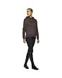 Cavalleria Toscana Bonded Piqué Hoodie W/ Side Slits Dark Brown