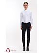 Cavalleria Toscana Vertical Perforated Dames Wedstrijd Shirt S/S Wit