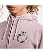 Cavalleria Toscana Girl's Hoodie with Zip and Floral Embroidery - Violet Ice