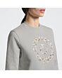 Cavalleria Toscana Women's Crew Neck Sweater with Floral Embroidery - Belgian Block