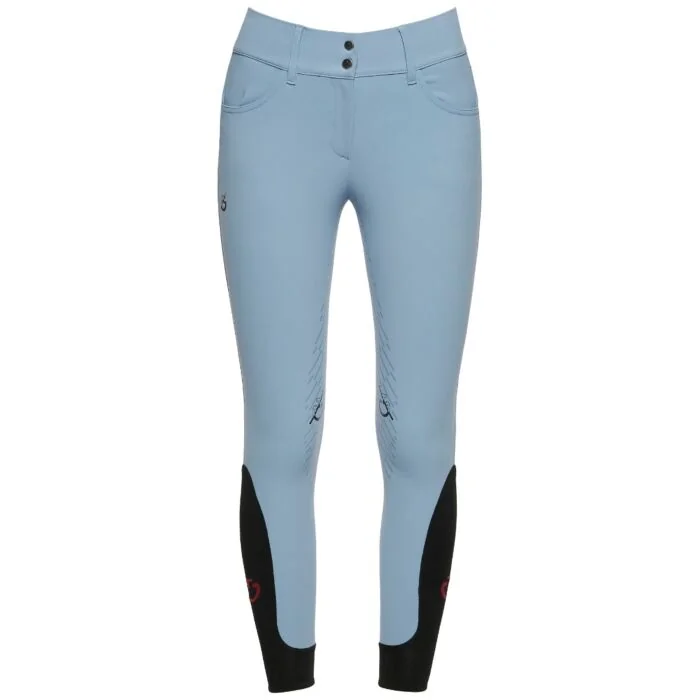 Cavalleria Toscana CT TEAM Red Stripe Full Grip Breeches Light Blue