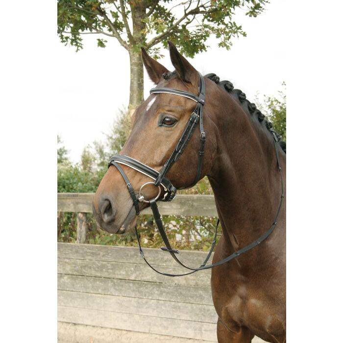 Harry's Horse Hoofdstel Luxe zwart / wit gecombineerd