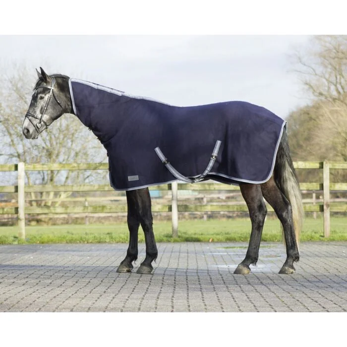 QHP Deken Wol Sheepy Hood Navy