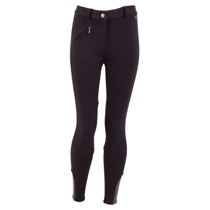 Premiere rijbroek Tulip II kinderen stoffen kniestukken Zwart