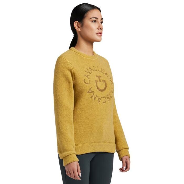 Cavalleria Toscana Women's Fleece Crew Neck Pullover - Golden Ochre
