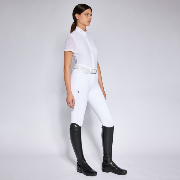 Cavalleria Toscana Jersey Polka S/S ladies Competition Shirt Wit