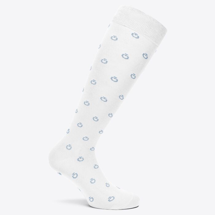 Cavalleria Toscana Mini CT Jacquard Logo Socks -Wit