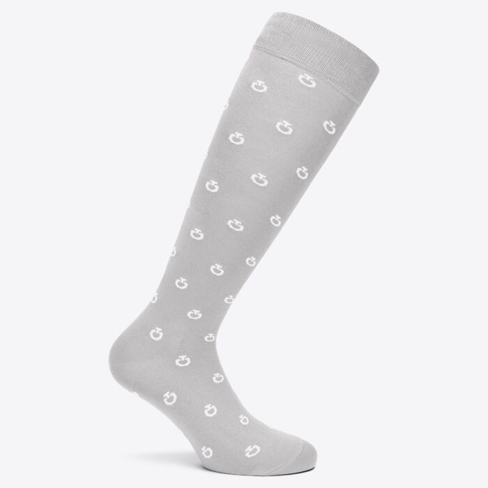 Cavalleria Toscana Mini CT Jacquard Logo Socks - Light Grey
