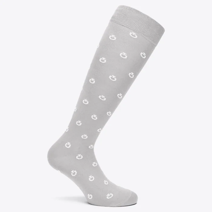 Cavalleria Toscana Mini CT Jacquard Logo Socks - Light Grey