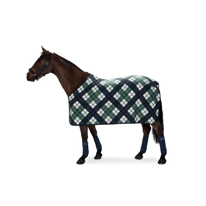 Eskadron Fleece Deken Ruit Navy / Wit / Seapine Green 