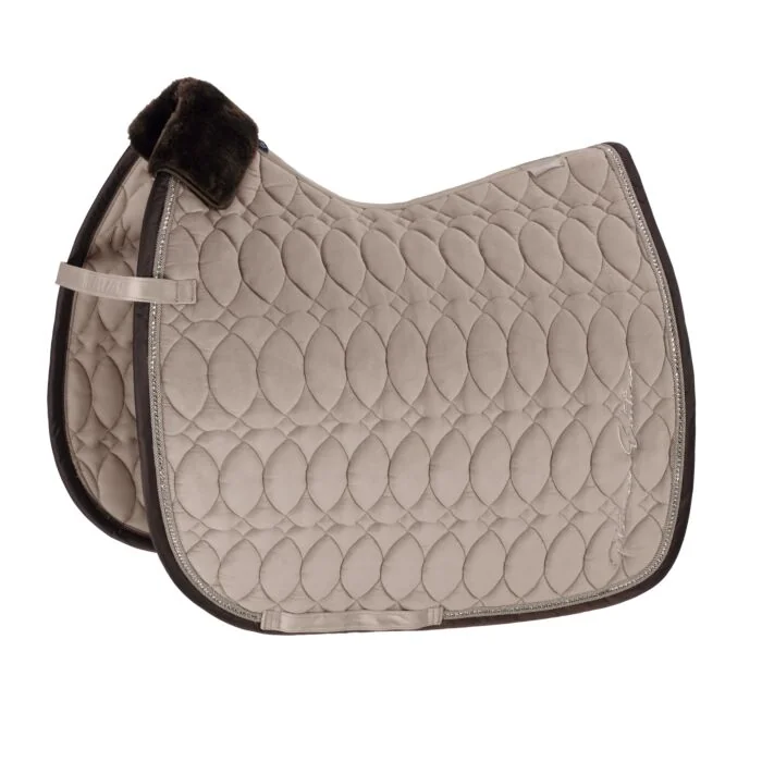 Eskadron Platinum Velvet Crystal Zadeldek Greige