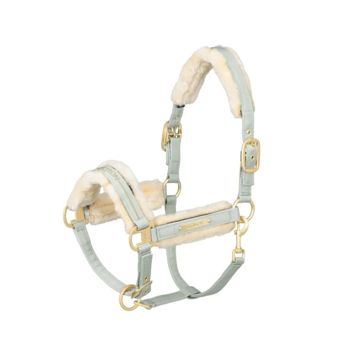 Eskadron Heritage Halster Glossy Doublepin FauxFur Sea Salt