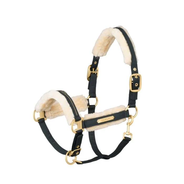 Eskadron Heritage Halster Glossy Doublepin FauxFur Antique Green