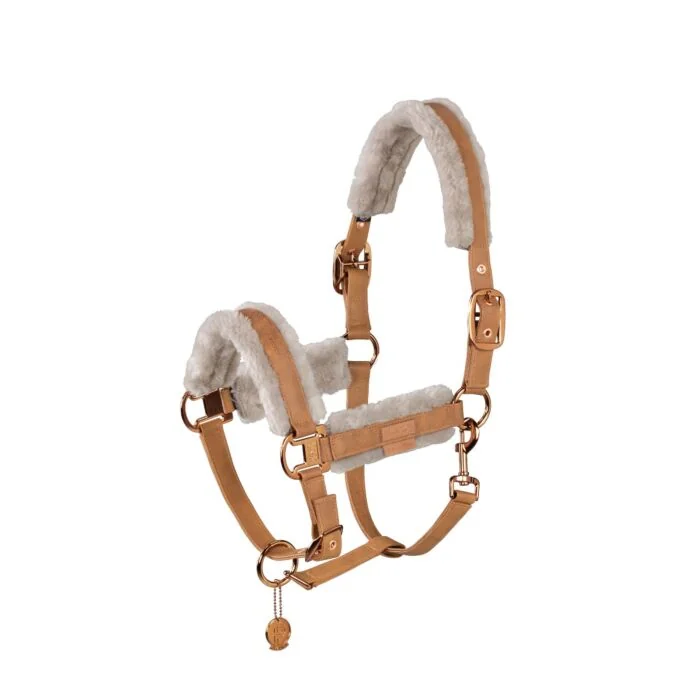 Eskadron Halster Double Pin Metallic Faux Leather Platinum Cognac