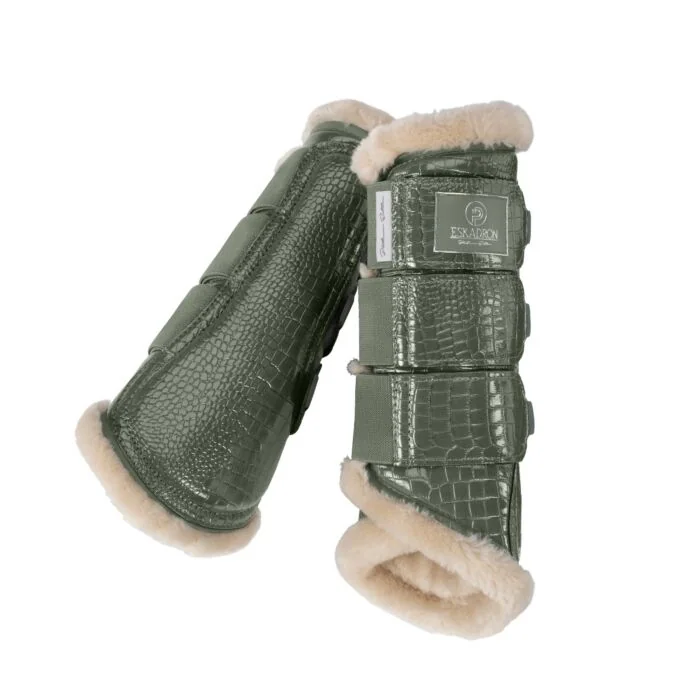 Eskadron Tendon Boots Croco FauxFur Platinum Ash Green