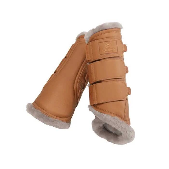 Eskadron Platinum Tendon Boots Fauxfur Leather FF Cognac