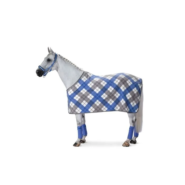 Eskadron Fleece Deken Ruit Atlantic Blue / Marshmellow / Silver Pearl