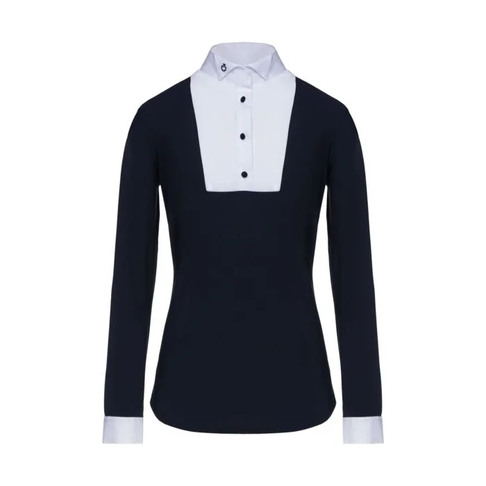Cavalleria Toscana Dames Wedstrijd Shirt Wing Collar with BIB L/S