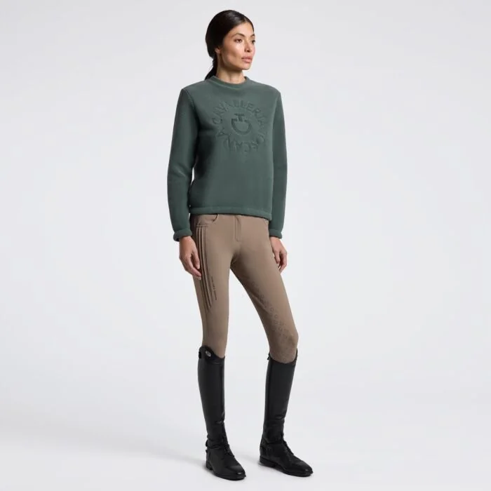 Cavalleria Toscana Women's Fleece Crew Neck Pullover - Jungle Green