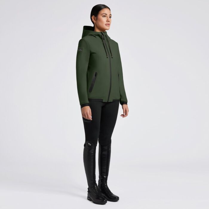Cavalleria Toscana Women's Thermal Hooded Softshell Jacket - Forest Green