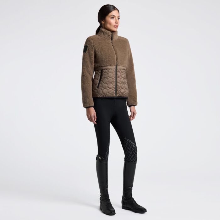 Cavalleria Toscana Women's Fleece and Nylon Zip Jacket - Walnut