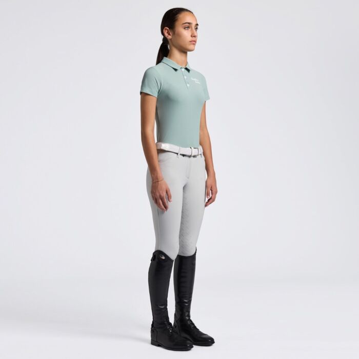 Cavalleria Toscana Girl's Training Jersey Polo S/S - Light Teal Green