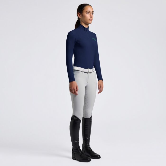 Cavalleria Toscana Girl's Training Jersey Polo L/S - Royal Blue