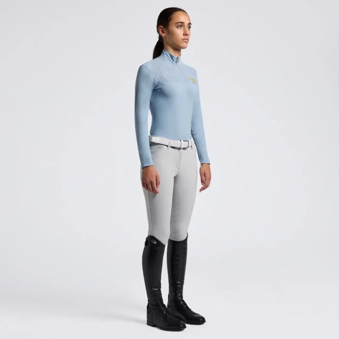 Cavalleria Toscana Girl's Training Jersey Polo L/S - Blue Fog