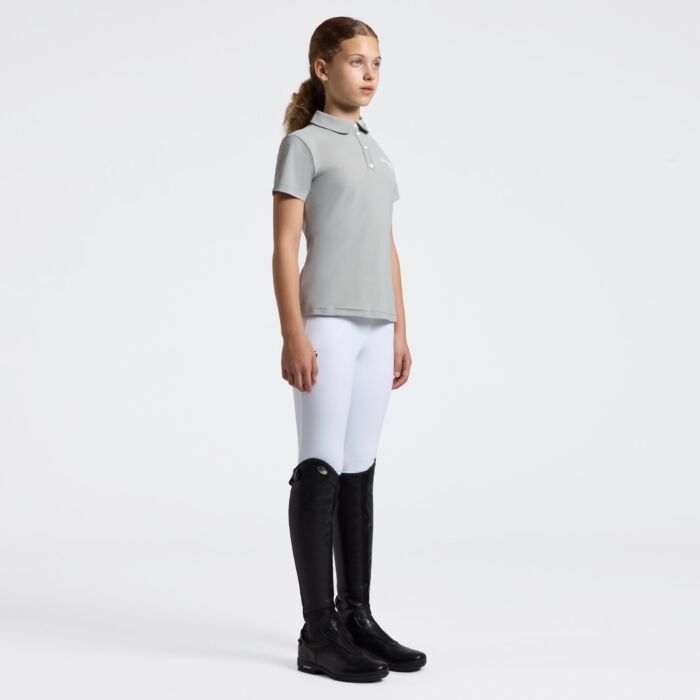 Cavalleria Toscana Girl's Training Polo with Embroidery - Belgian Block