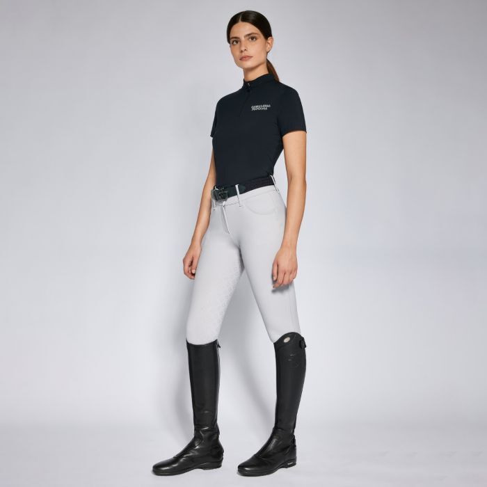 Cavalleria Toscana Jersey S/S Training Zip Polo navy