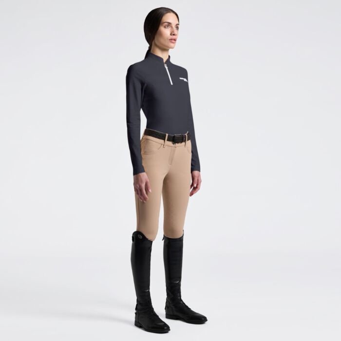 Cavalleria Toscana Dames Trainings Polo / Lange Mouw - Charcoal