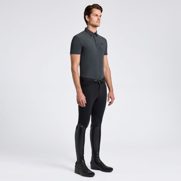 Cavalleria Toscana Heren Technical Training Polo S/S - Anthracite Grey