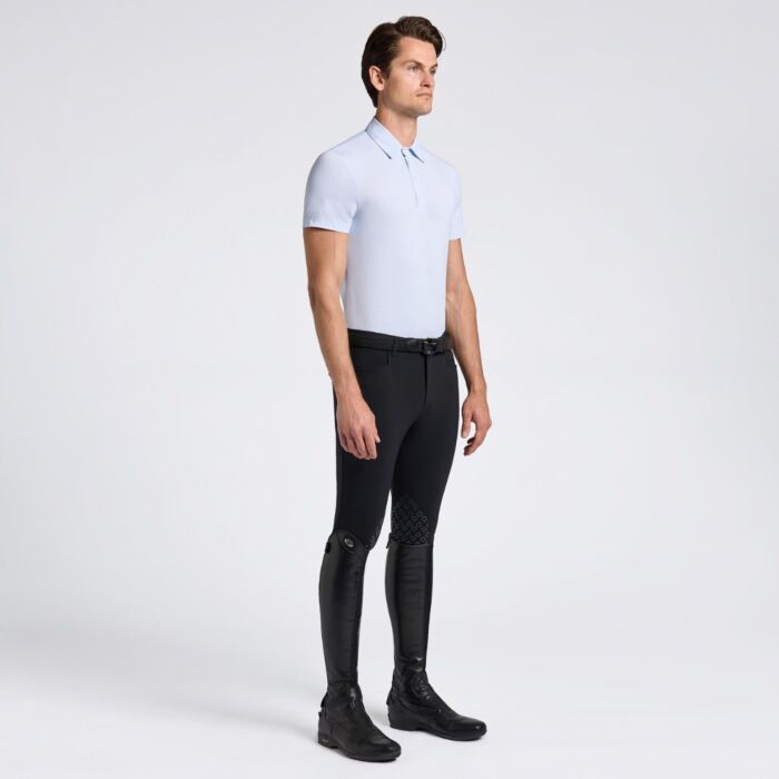 Cavalleria Toscana Heren Technical Training Polo S/S - Oxford Blue Print