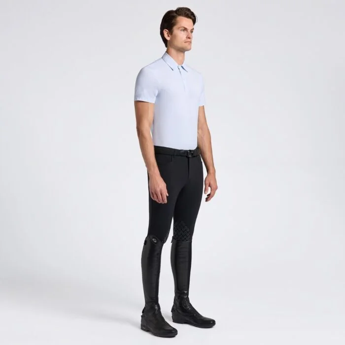 Cavalleria Toscana Heren Technical Training Polo S/S - Oxford Blue Print