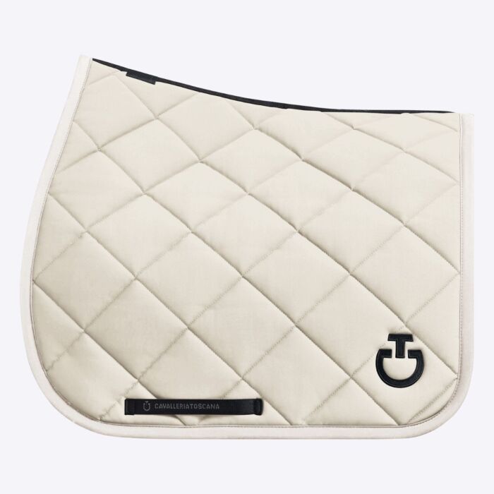 Cavalleria Toscana Jersey Saddle Pad with Diamond Quilting - Beige / Beige