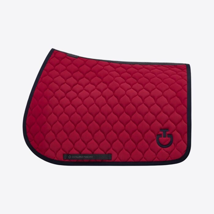 Cavalleria Toscana Jumping Saddle Pad with Circular Quilting - Rose / Navy Blue