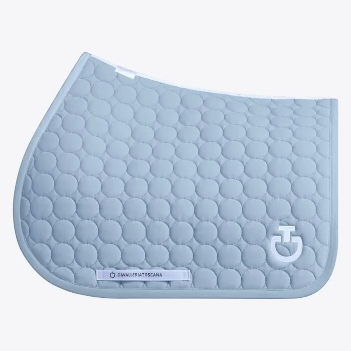Cavalleria Toscana Jumping zadeldek with Circle Quilted - Blue Fog - PONY