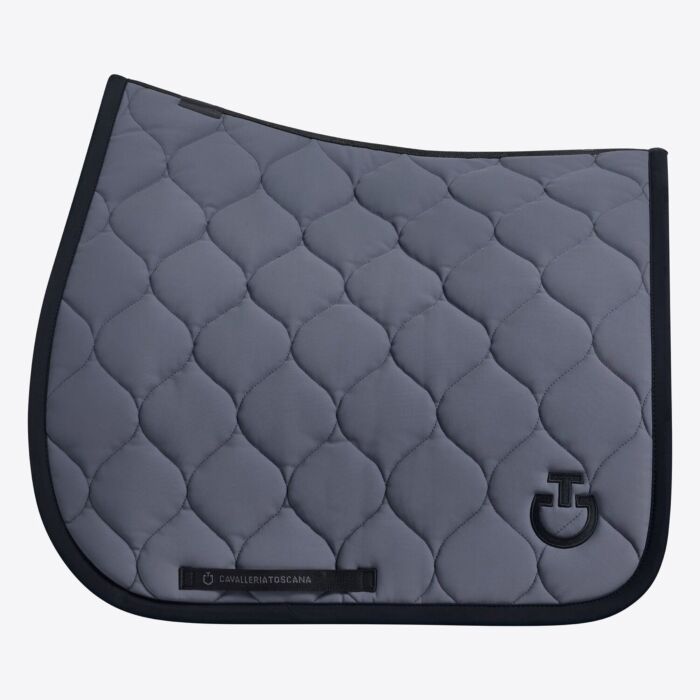 Cavalleria Toscana Dressage Saddle Pad with Circular Quilting - Grey / Black