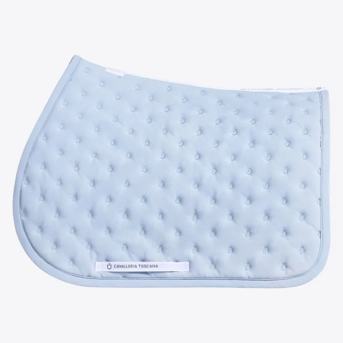 Cavalleria Toscana Jumping Saddle Pad with Quilted Design and Micro Logo - Blue Fog -Full