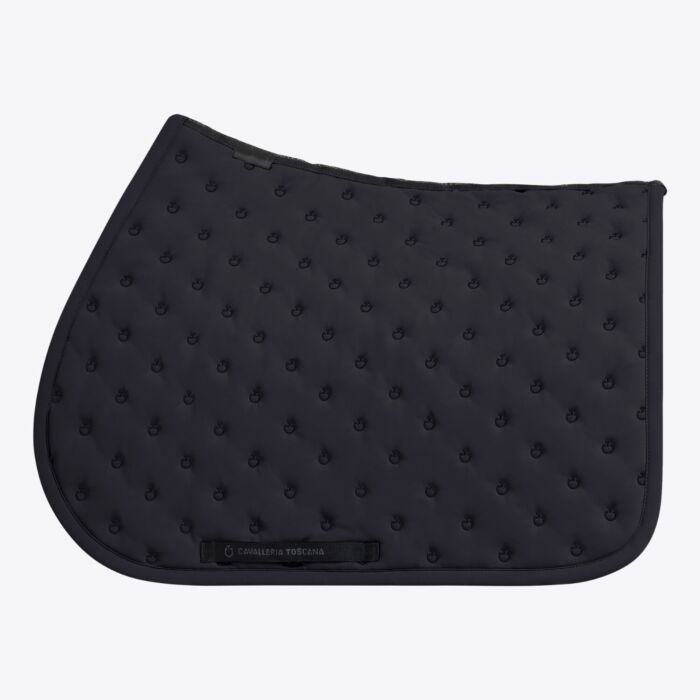 Cavalleria Toscana Jumping Saddle Pad with Quilted Design and Micro Logo - Charcoal-Full