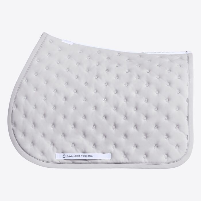 Cavalleria Toscana Jumping Saddle Pad with Quilted Design and Micro Logo - Light Grey -Full