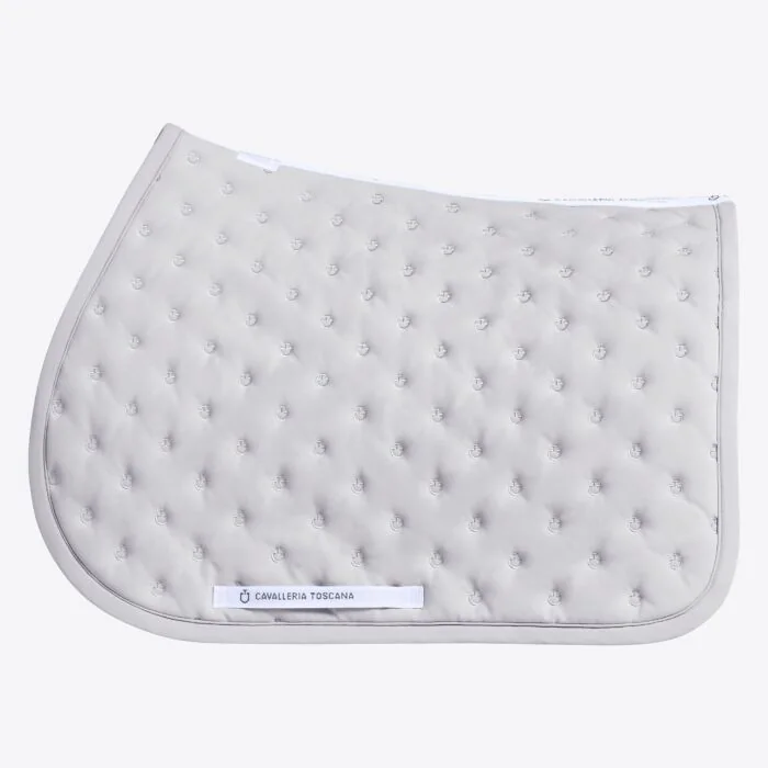 Cavalleria Toscana Jumping Saddle Pad with Quilted Design and Micro Logo - Light Grey -Full